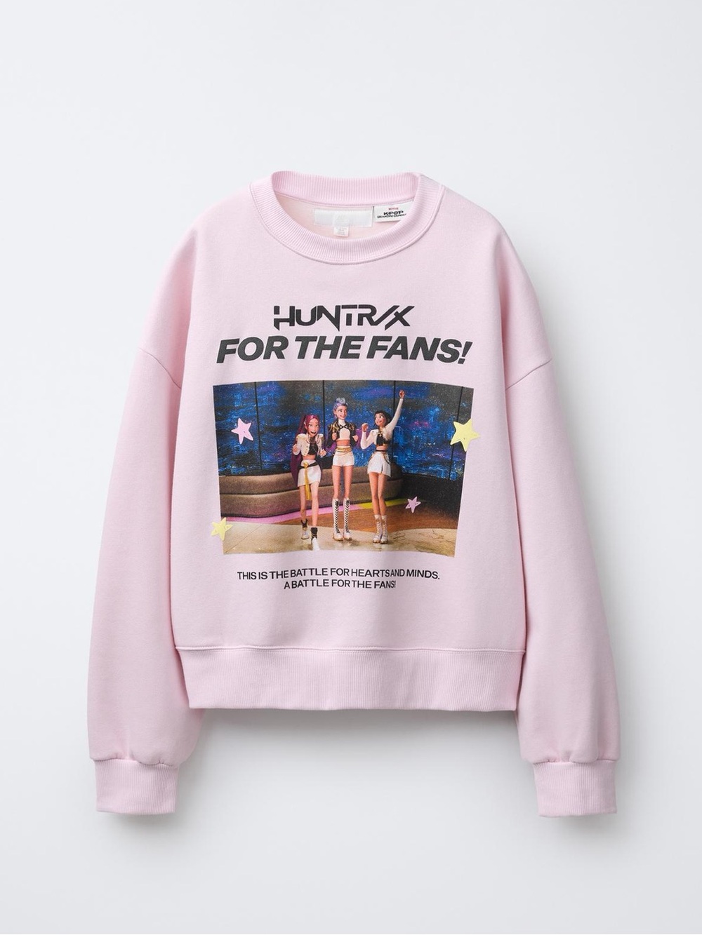 H&M Light Pink Graphic Crewneck Sweatshirt